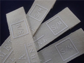 White Printed Fabric Labels With Silicone Logo For Sports Clothing Patches