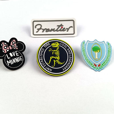 3D Logo Embossed Motif Rubber Patches PVC Badges For Sewing Clothing