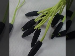 Çevre spor kıyafetleri için renkli yeşil ip göz alıcı kauçuk fermuar çekici