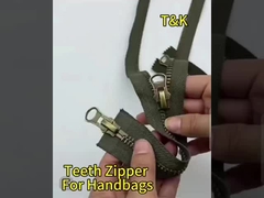 Ev Tekstili için Parlak Altın Renkli Açık Son Bakır Metal Diş Fermuar