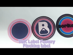 3D Flocking Badge Elbise Patch embossed logosu için kumaş yamalarına özel demir / dikiş