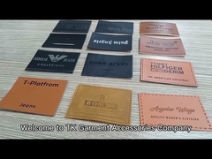 Özel Kişiselleştirilmiş embossed Logo Jeans Giysi İçin Gerçek Deri Patch/Deri Etiketi