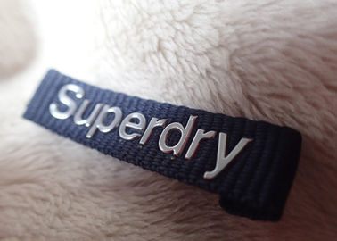 Superdry 3D Yüksek Frekanslı Gümüş Logo Giyim Boyun Etiketi Ceketler için