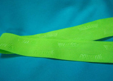 Logo ile% 100 Polyester / Naylon Örgülü Katlanır Elastik Şerit Kabartma