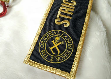 2.5 cm 3D Altın Nakış Logo Anahtarlık