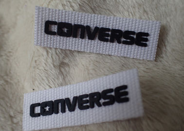 Converse 3D Silikon Logo Yamalar, Giyim Boyun Etiketi İçin Siyah Yumuşak