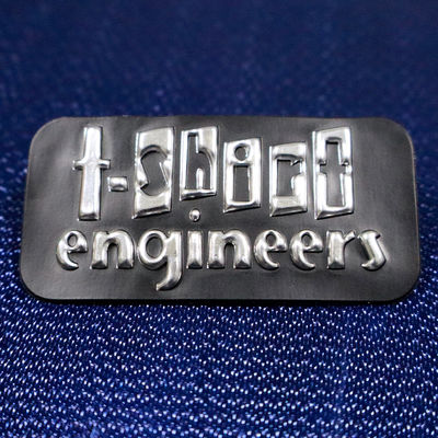 Özel Kaliteli Giyim 3D Gümüş Siyah Tpu Gümüş Giysi için ısı metal transfer logosu