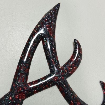 Özel Yüksek Frekanslı 3D TPU Rezil Logo Çanta için Kırmızı Metallik Isı Transfer Etiketi