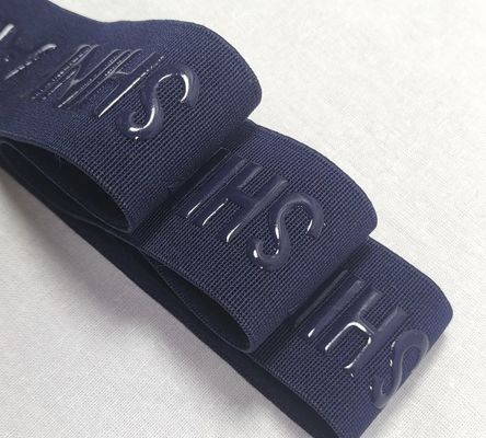 Özel 3D Logo Elastik Kayış Parlak Mat Silikon Polyester Dokuma Konfeksiyon Aksesuarları İçin