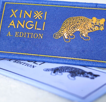 Özel Kumaş İpek Ekran Baskılı Etiket - Leopard Deseni Marka Logo Giyim Aksesuarları için Giyim Yamacı