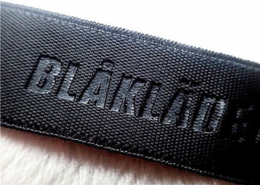 Giysi İçin Yüksek Frekans Jakarlı Elastik Bant Kabartmalı Özel Logo