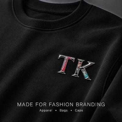 Özel 3D METALİK GILTER Sıcaklık Transferi LOGO APPAREL & SPORTSWEAR için etiketler