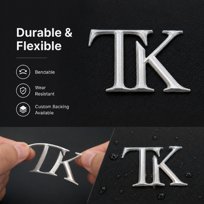 Giyim ve Spor Giyim için Özel 3D İnci Metalik Isı Transfer Logo Etiketleri