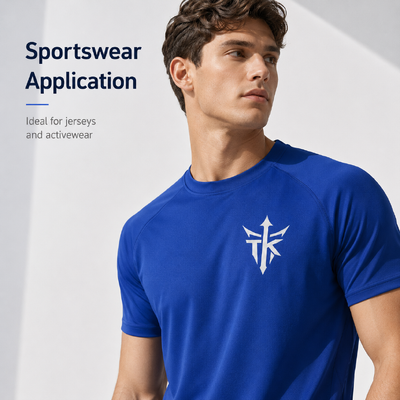 Polo gömlekleri ve spor kıyafetleri için özel mat metallik gümüş yıkanabilir ısı transferi kıyafet etiketleri
