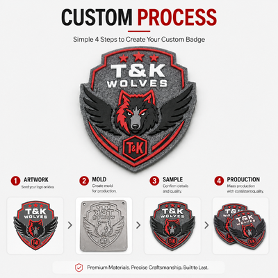 Keçe Tabanlı 3D Silikon Arma Özel Kabartmalı Logo Dikilebilir Dayanıklı Takım Arması Özel Üretim Doğrudan OEM Fabrikasından