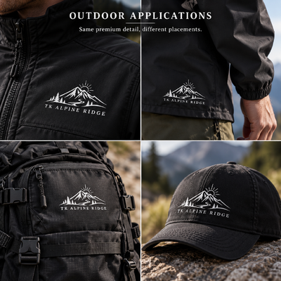 Custom Heat Transfer Logo Labels for Outdoor Jackets and Performance Sportswear