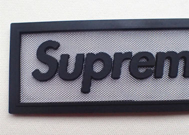 Giysiler için Silikon Etiket Kauçuk Yamalar ile Moda Dekoratif Metal Net