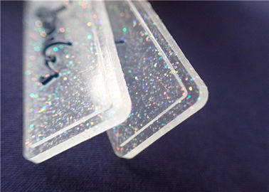 Giysi için Renkli Toz ile Kişiselleştirilmiş Tamamen Şeffaf PVC Rozet