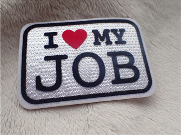 Zarif Özel Giyim Yamalar Sloganı Logo I LOVE MY JOB Peluş Kromatik Akın