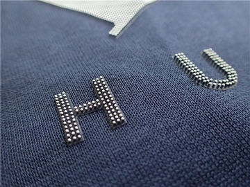 Dayanıklı Isı Transferi Giysi Etiketleri Fırça Noktaları 3D Renkli Logo