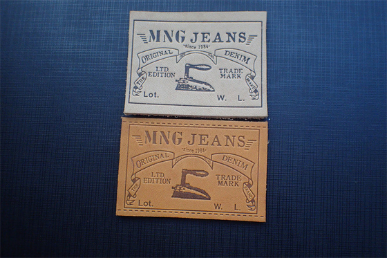 Çevre Dostu Jeans Deri Yama Etiketleri Üniforma İçin Kabartmalı Logo