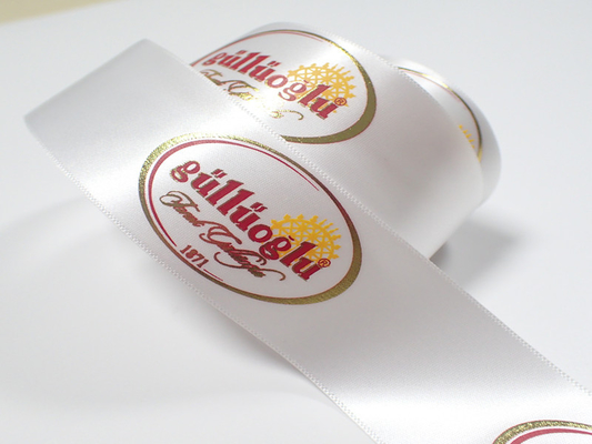 Serigrafi Baskılı Logolu Konfeksiyon Dokuma Polyester Kumaş Bant