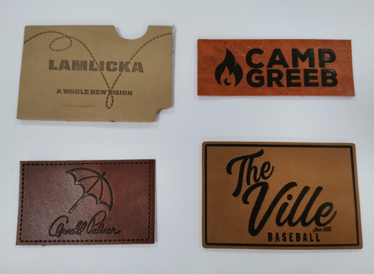 Özel Tasarım PU Deri Yamalar Giysi Etiketleri Kabartmalı Logo