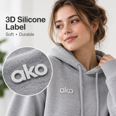 Kapüşon ve Giysi için özel 3D Silikon Isı Transfer Logo Etiketleri