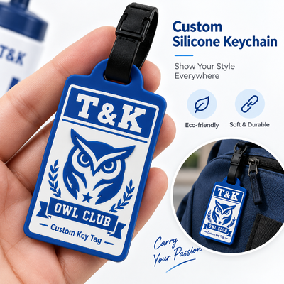 Sırt çantaları anahtarlıkları ve aksesuarları için 3 boyutlu logo ile özel silikon çanta etiketleri