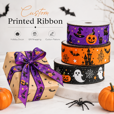 Özel Basılmış Ekolojik Dostu Grosgrain Ribbon Hediye Paketleme için Dayanıklı Elastik Band