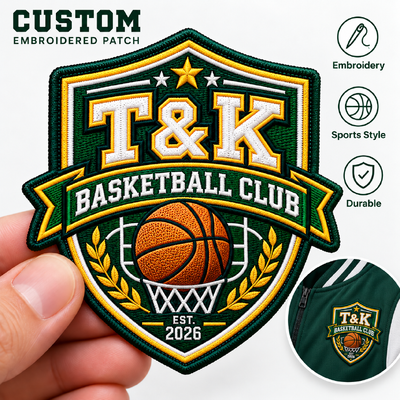 Basketbol takımları ve kıyafetler için özel yüksek yoğunluklu nakışlı spor yamaları